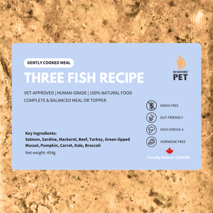Three Fish Recipe Fresh Cooked Dog Food